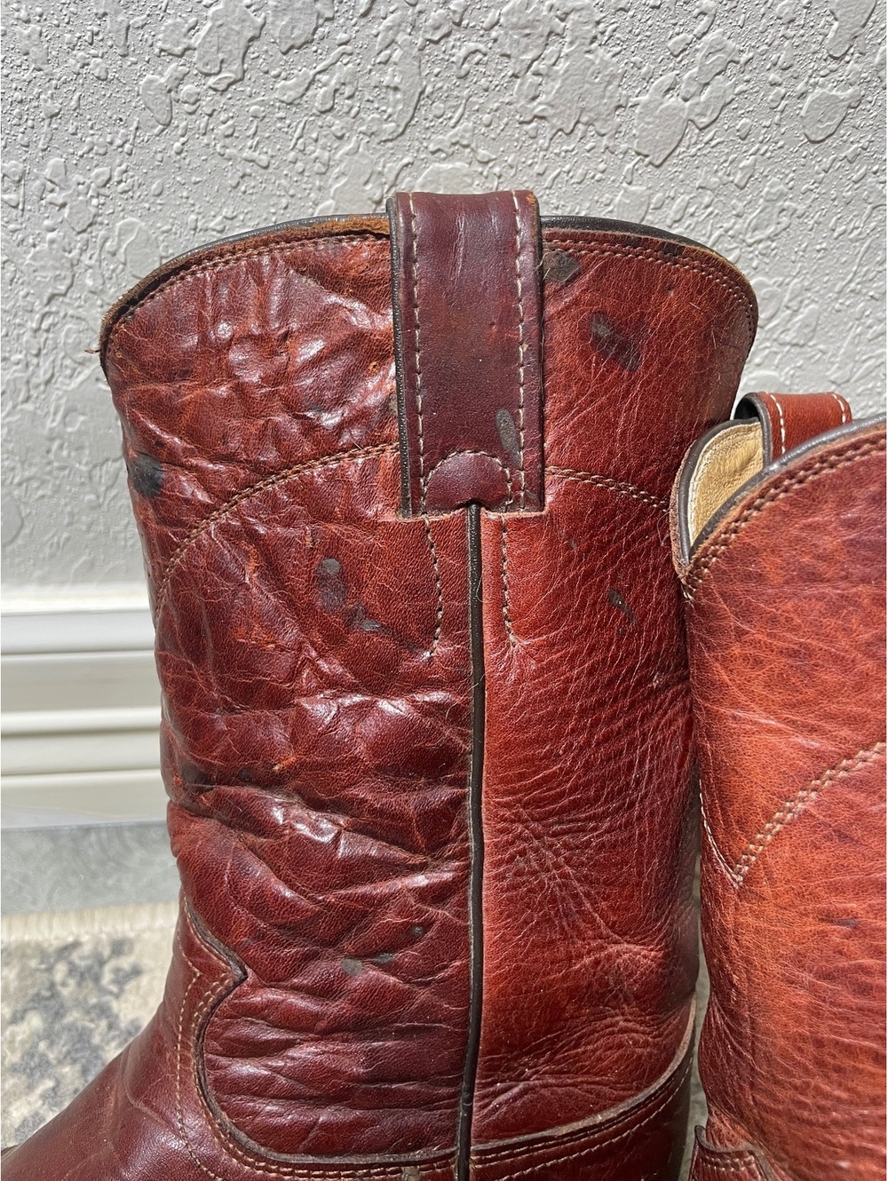 Women’s Justin solid brown redwood leather vintage round toe boot size 6 B - Picture 4 of 12